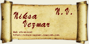 Nikša Vezmar vizit kartica
